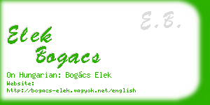 elek bogacs business card